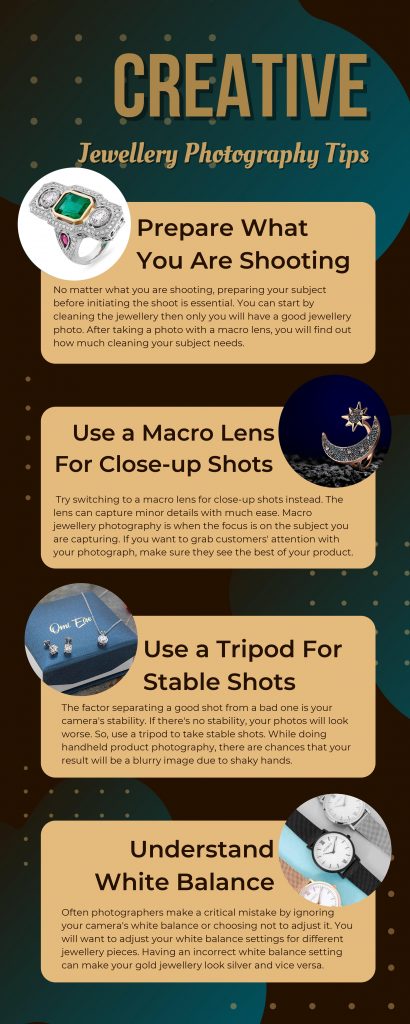 Creative Jewellery Photography Tips Infographic by MO Studios